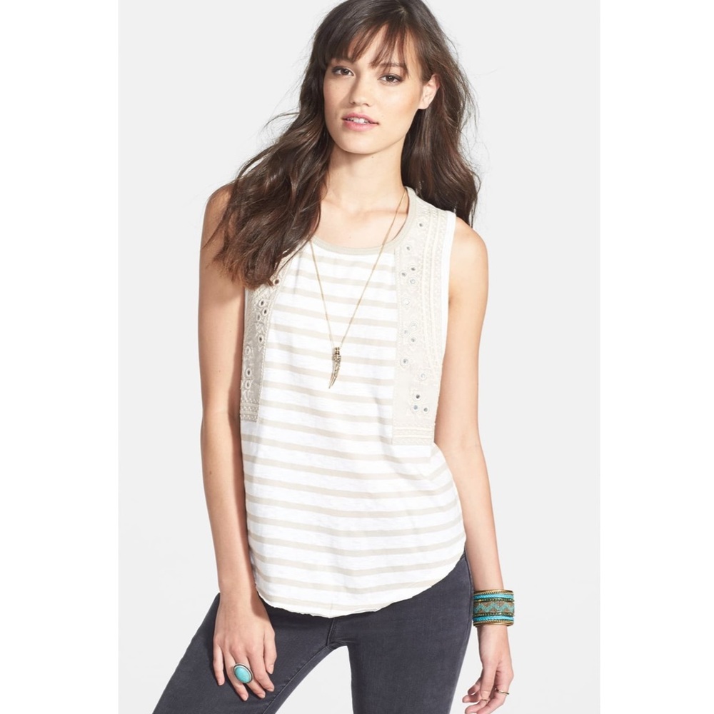 Free People Wear Your Sparkle Striped Tank Top